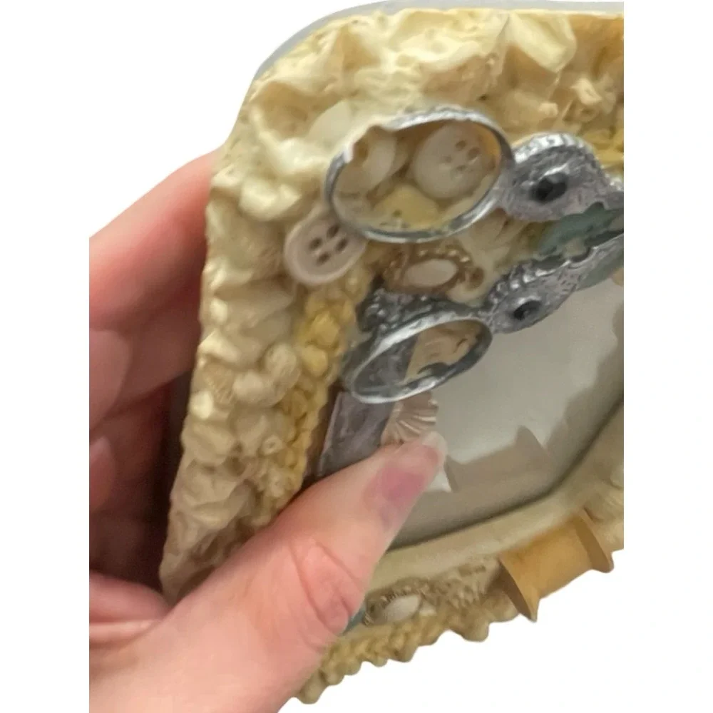 Fancy Frames Button Box Sewing Theme Picture Frame Scissors Spool cottage core